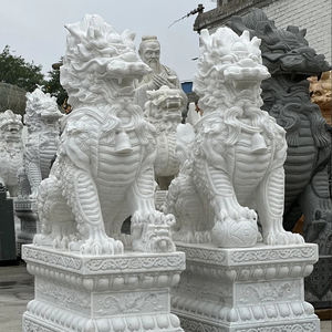 中国ライオン手作りモダンデザインブロンズフー犬屋外像 - Product Image 5