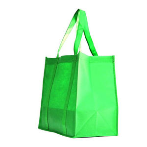 Bolsa de compras ecológica de polipropileno no tejido 100%, con base vertical y color verde. - Product Image 6