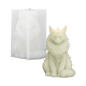 Molde de silicona DIY para adornos de gatos de pelo largo, gatos sentados y de pie, incienso, velas, yeso y jabón - Product Image 5