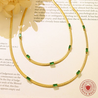 Parure de bijoux tendance en acier inoxydable plaqué or 18 ct étanche parure collier et bracelet incrustés de zircons pour femme