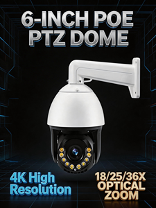 슈퍼 비전 4K POE 6인치 <span class=keywords><strong>CCTV</strong></span> 카메라 실외 양방향 오디오 방수 24시간 녹화 18배 줌 5MP/8MP PTZ IP 네트워크 카메라 - Product Image 5