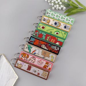 Dessin animé pilule fruit papillon tissage étiquette porte-clés pendentif étudiant Campus ID suspendu décoration tissu porte-clés accessoires - Product Image 2