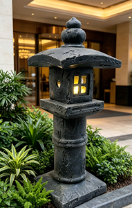 Lanterne japonaise haute en résine, éclairage <span class=keywords><strong>solaire</strong></span> de jardin, <span class=keywords><strong>fontaine</strong></span> d'eau extérieure, décoration de patio <span class=keywords><strong>zen</strong></span> - Product Image 3