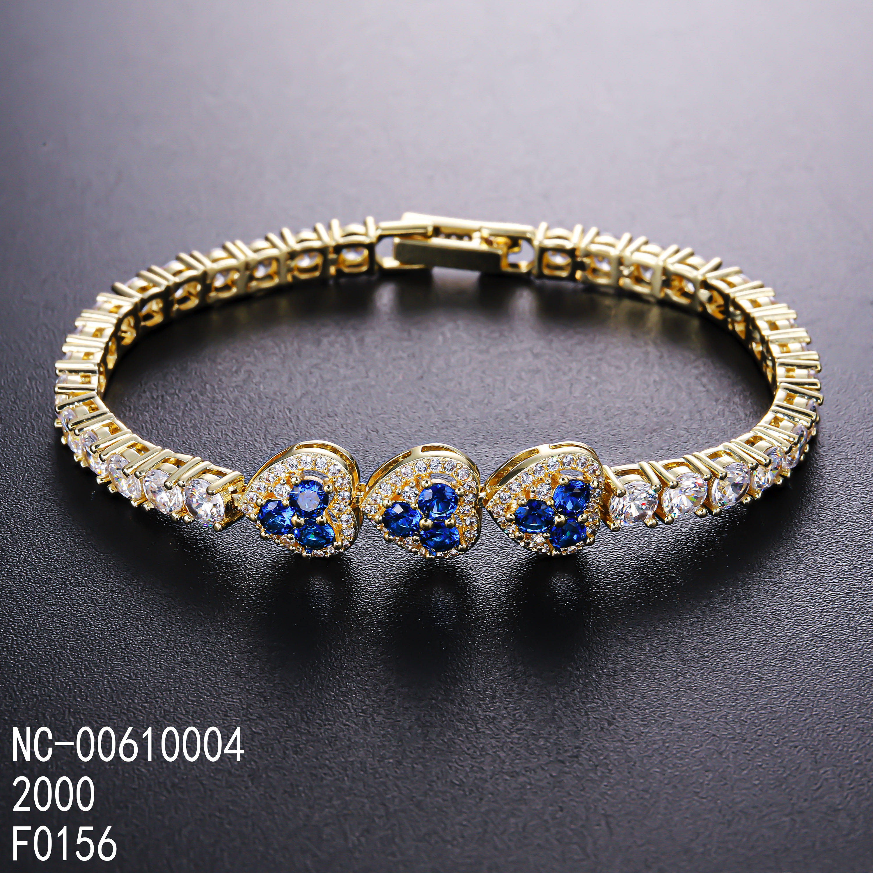 14K Gold Plated+Blue