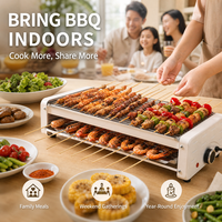 3-in-1 Koreanischer Barbecue-Grill mit Netz & Antihaftbeschichteter Abnehmbarer Platte und Magnetstreifen, Rauchfreier Koreanischer BBQ-Grill für Küche und Party