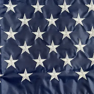 Özel 210D oxford kumaş Polyester yüksek kalite 3x5 ft işlemeli amerikan bayrağı sıcak satış ağır abd bayrağı