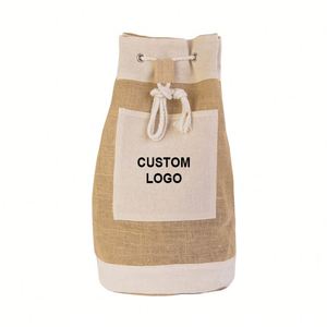 Fashion Custom Logo Multipurpose Large Capacity Leisure Jute Cotton Sailor Duffel Bag <b>Drawstring</b> <b>Backpack</b> <b>Drawstring</b> Bag - Product Image 1