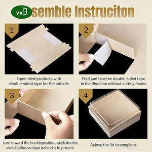 Cajas de postres <span class=keywords><strong>VVG</strong></span> To Go, biodegradables, de madera, desechables, para panadería, con tapas, para donuts, dulces y pasteles. - Product Image 5