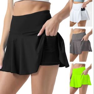 SFY1101 Jupes de sport pour femmes, modèle d'exportation, pliables, séchage rapide, respirantes, taille haute, pour le tennis, en Spandex/Polyester - Product Image 1
