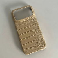 Zenos INS Niche Étui de téléphone en cuir de crocodile vieilli pour iPhone, coque de protection rigide semi-enveloppante