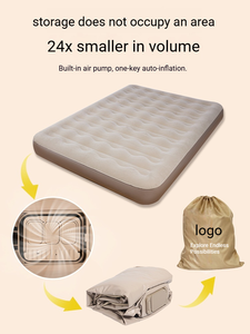 Matelas Gonflable Double Portable Moderne avec Pompe Intégrée, Housse en PVC Floqué Pliable pour Chambre, Salon, Camping en Plein Air et Parcs - Product Image 3