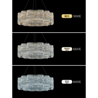 Lustre en cristal pour salon, lumière moderne de luxe haut de gamme, élégant, en acier inoxydable, contrôle intelligent, utilisation à domicile, salle à manger