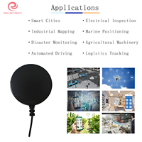 Antenne RIDA RDYLC-1 40dBi L1 L2 L5 Haute Précision GNSS GPS Active Double Bande RTK IP67 Câble de 3 Mètres VSWR <1.8 Personnalisé Faible Bruit