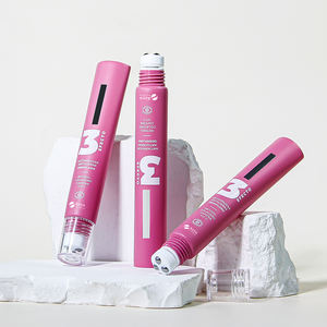 บรรจุภัณฑ์ลิปกลอสแบบบีบขนาด 10 มล. 15 มล. 20 มล. สีชมพูด้านเนื้อนุ่ม สำหรับอายครีม เซรั่ม ลิปบาล์ม แบบหลอดโรลออน พร้อมหัวแปรงโลหะเหล็ก - Product Image 1