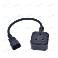 Toma de corriente IEC320 C14 a UK BS1363A, enchufe macho IEC C14 a enchufe hembra de 3 pines del Reino Unido Cable adaptador de corriente para PDU UPS,13A 250V