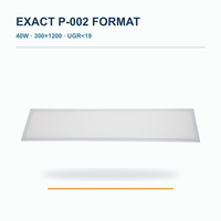 Panneau lumineux LED encastré 1x4 40W UGR19 pour projets de plafonds de bureaux