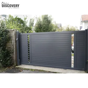 Aluminium powder coated sliding gates for driveway easy install durable use aluminum sliding garden gate