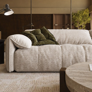 Set di Divani Luxury Cream Cloud in Ciniglia Bouclé, Divano Componibile Imbottito in Piuma, Arredamento Moderno per Soggiorno GF209 - Product Image 3