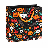 Sacs en papier personnalisés pour Halloween avec poignées, sacs cadeaux en carton blanc pour bonbons, biscuits, friandises et emballages de cadeaux de fête