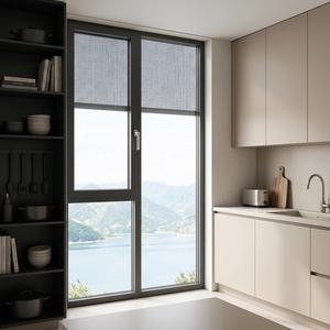 Fenêtres en aluminium de style européen pour hôtel, qualité supérieure, origine moderne, fenêtres en aluminium thermolaqué avec moustiquaire - Product Image 6