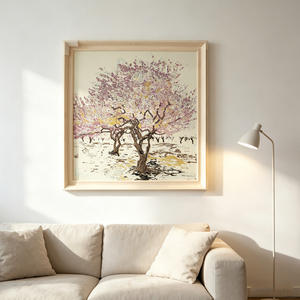 Peinture à l'huile sur toile texturée florale ornée, faite à la main, pour décoration murale, maison, hôtel, décoration apaisante, intérieur - Product Image 6