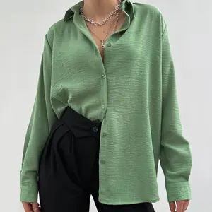 Kiteng USA 2023 высококачественные Полиэстеровые женские футболки с длинным рукавом на пуговицах оверсайз женский топ на заказ маленький минимальный заказ