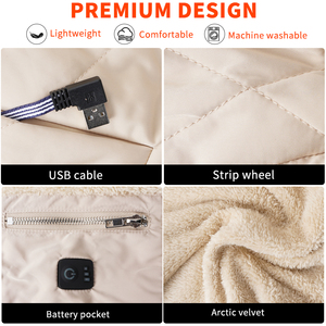 เสื้อกั๊กไฟฟ้าปรับอุณหภูมิได้สำหรับกีฬาตั้งแคมป์ฤดูหนาว - Product Image 4