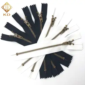 Đen Puller #3 Antique Brass Bronze Zipper Kim Loại Dây Kéo 45Mm Cho Quần