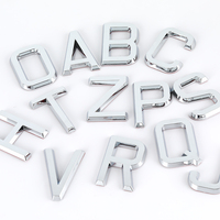 Personalizado 3D ABS plástico letras cromo plata número coche emblema insignia logotipos para autoadhesivo