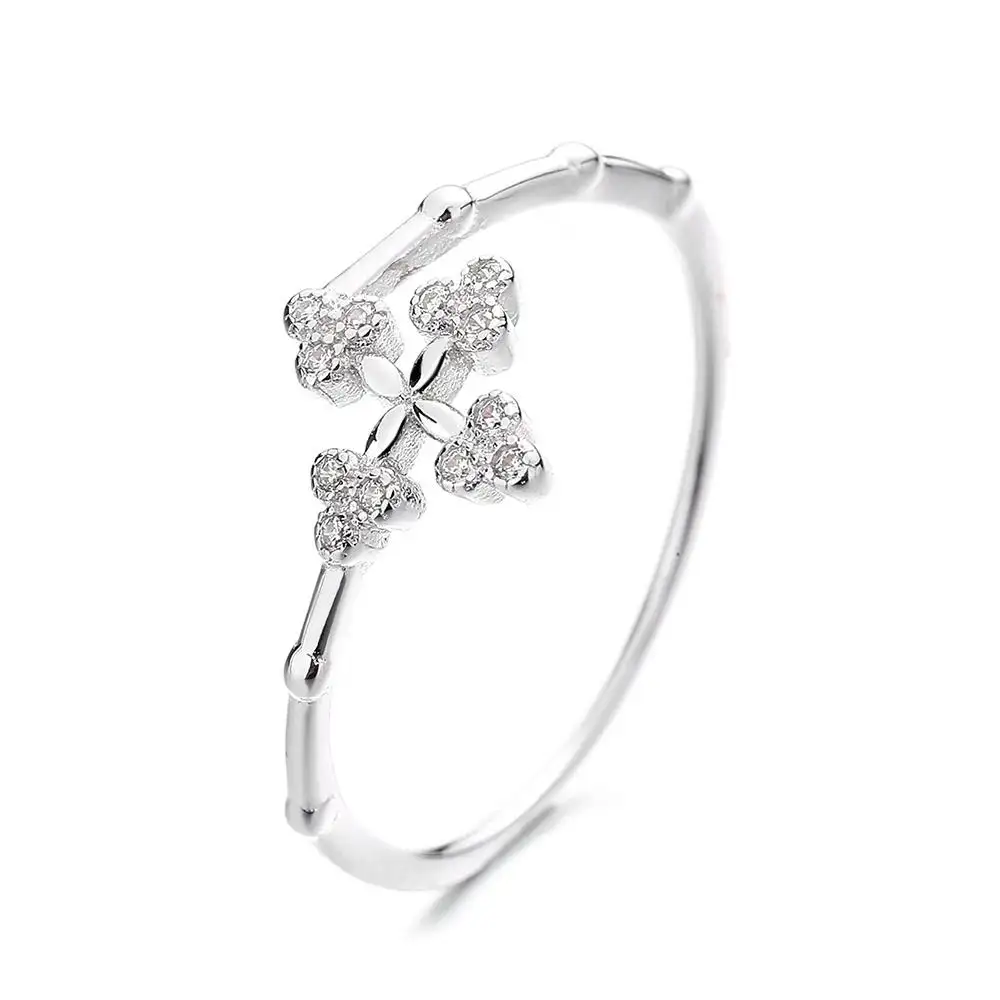 Mükemmel kalite Trendy ayarlanabilir parmak kadınlar için 925 ayar gümüş Minimalist nişan yüzükleri