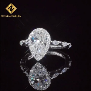 Anillo de Compromiso de Lujo con Diseño Personalizado, Joyería de Diamante Moissanita, Oro Sólido de 10K, Anillo de Bodas de Moissanita con Diamantes - Product Image 1