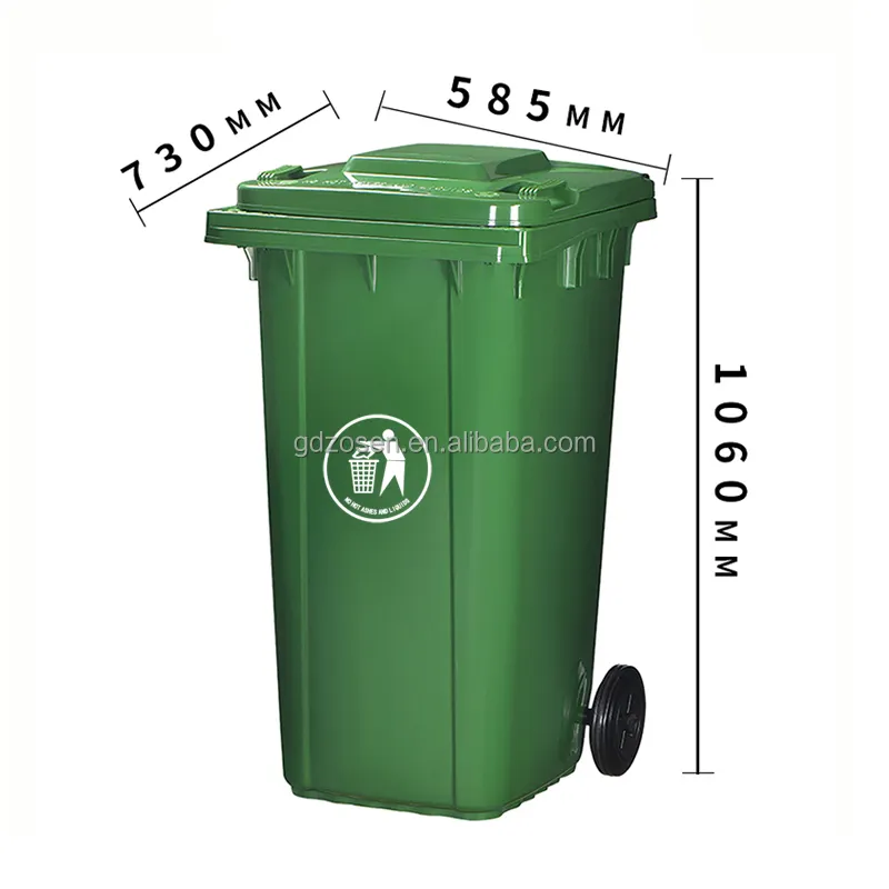 240L Outdoor Plastic Waste Bin Mülleimer mit Rädern Outdoor Public Plastic Waste Bins Heißer Verkauf! Abfall behälter