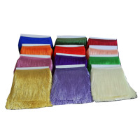 Chaîne de franges brillante en polyester de 20 cm (8 pouces) pour robe de danse - Vente en gros
