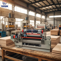 Mesin Pengupas Veneer Kayu Otomatis Kontrol PLC Akurasi Tinggi 4ft, Lini Produksi Kayu Lapis