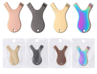 Brosse de levage de cils en acier inoxydable doré avec logo personnalisé avec peigne en forme de Y séparant les cils pour la teinture permanente