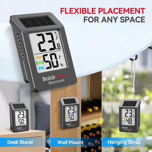 Baldrtherm 3-Pack năng lượng mặt trời cho <span class=keywords><strong>Bluetooth</strong></span> nhiệt độ độ ẩm màn hình thời gian thực cảnh báo ẩn lưu trữ biểu đồ xu hướng ứng dụng từ xa - Product Image 5