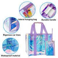Couleur Transparent diagonale Pvc sac fourre-tout épaule sac à provisions en plastique souple tridimensionnel sac à main Pvc sac à coudre