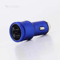 Promoción VEECLE 5V 2.4A cargador de coche USB dual con cable trenzado 3 en 1 cable de carga para iPhone, Samsung