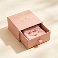 Boîte à tiroir coulissant avec logo personnalisé imprimé pour bijoux, accessoires de mode, finition mate pour collier, bague, montre, emballage cadeau