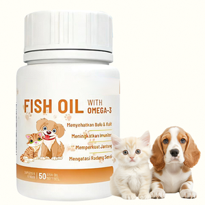 <span class=keywords><strong>Aceite</strong></span> <span class=keywords><strong>de</strong></span> Pescado Natural para Mascotas Omega 3 <span class=keywords><strong>en</strong></span> Cápsulas Blandas, Botella <span class=keywords><strong>de</strong></span> 50 Cápsulas, Rico <span class=keywords><strong>en</strong></span> EPA y DHA, Apoyo para la Salud <span class=keywords><strong>de</strong></span> la Piel y <span class=keywords><strong>el</strong></span> Pelaje para Todas las Razas - Product Image 1