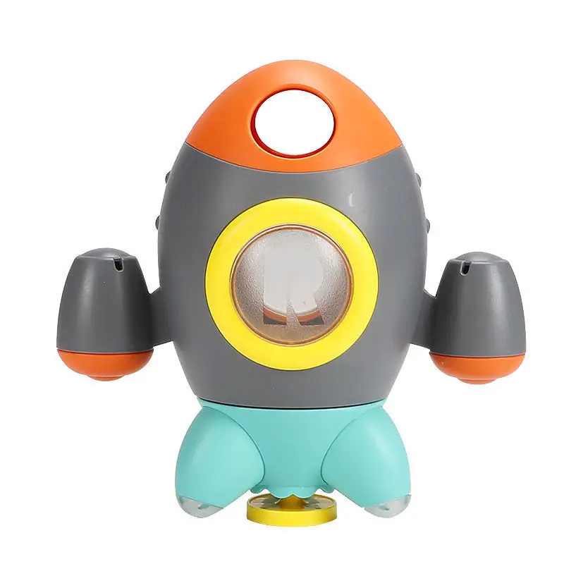 新しいベビーウォーターバスおもちゃ面白いスプレーロケットバスルームタブシャワーおもちゃの形はベビースプレーウォーターバスおもちゃを回転させます