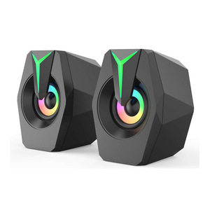 RGB <b>Gaming</b> Speakers 2.0 Channel USB Powered With Colorful LED <b>Light</b> For Desktop Laptop Home Office Use - Product Image 1