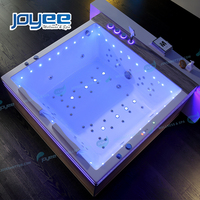 Baignoire carrée autoportante en acrylique moderne de 1,65 m pour intérieur, baignoire spa pour 1 à 2 personnes, baignoire JOYEE pour usage intérieur