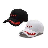 Gorra deportiva de algodón de 5 estrellas y 6 paneles personalizada, gorra de béisbol con bordado de trigo y ala dorada