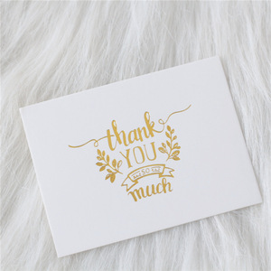 Primo cuore oro-timbrato benedizione di natale nuovo anno messaggio floreale grazie regalo creativo biglietti di auguri carta da stampa - Product Image 6