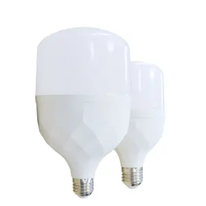 CE สีขาวรูปตัวทีหลอดไฟอลูมิเนียม PP หลอดไฟ LED 5W 9W 13W 18W 28W 38W 48W 60W B22 E27