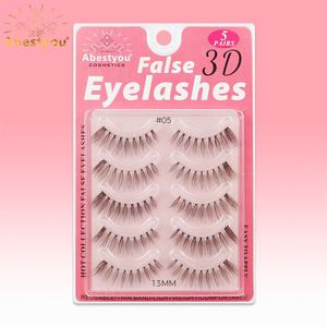 Abestyou <span class=keywords><strong>Cils</strong></span> naturels blonds brun foncé courts, bande transparente invisible, 3D effet vison, croisés, véganes, colorés - Product Image 4