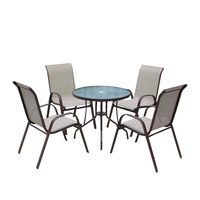 Ensembles de tables et chaises de restaurant commercial d'extérieur, mobilier de loisirs en fer tressé pour balcon et cour, chaises de plage pliantes pour jardin