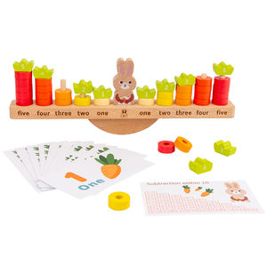 Jouets éducatifs en bois pour enfants, blocs de construction en forme de lapin, équilibre, mathématiques, <span class=keywords><strong>jeu</strong></span> interactif pour la <span class=keywords><strong>maternelle</strong></span>, certifié EN71 - Product Image 1