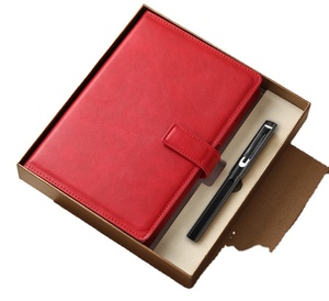 2024 2025 tan màu với nút kim loại B5 máy tính xách tay <span class=keywords><strong>Folio</strong></span> với Pen holderlay flatcolor edgepu leatherhigh chất lượng - Product Image 2